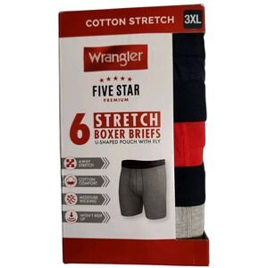 Men's Wrangler 6 Stretch Boxer Briefs  Multicolor Men's Size 3XL